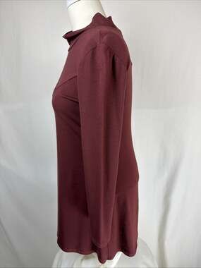 NWT Chalet Jean Maroon Mock Neck Long Tunic Lagenlook Art to Wear Size 2X